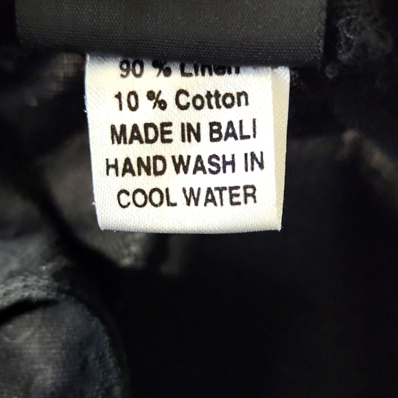 Ladri's Linen Abalone Shell Button Black Lightweight Shirt Jacket One Size - Picture 11 of 13